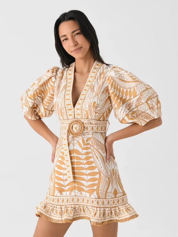 Farm Rio Women's Lace Nature Short Sleeve Mini Dress sold by Saint Bernard