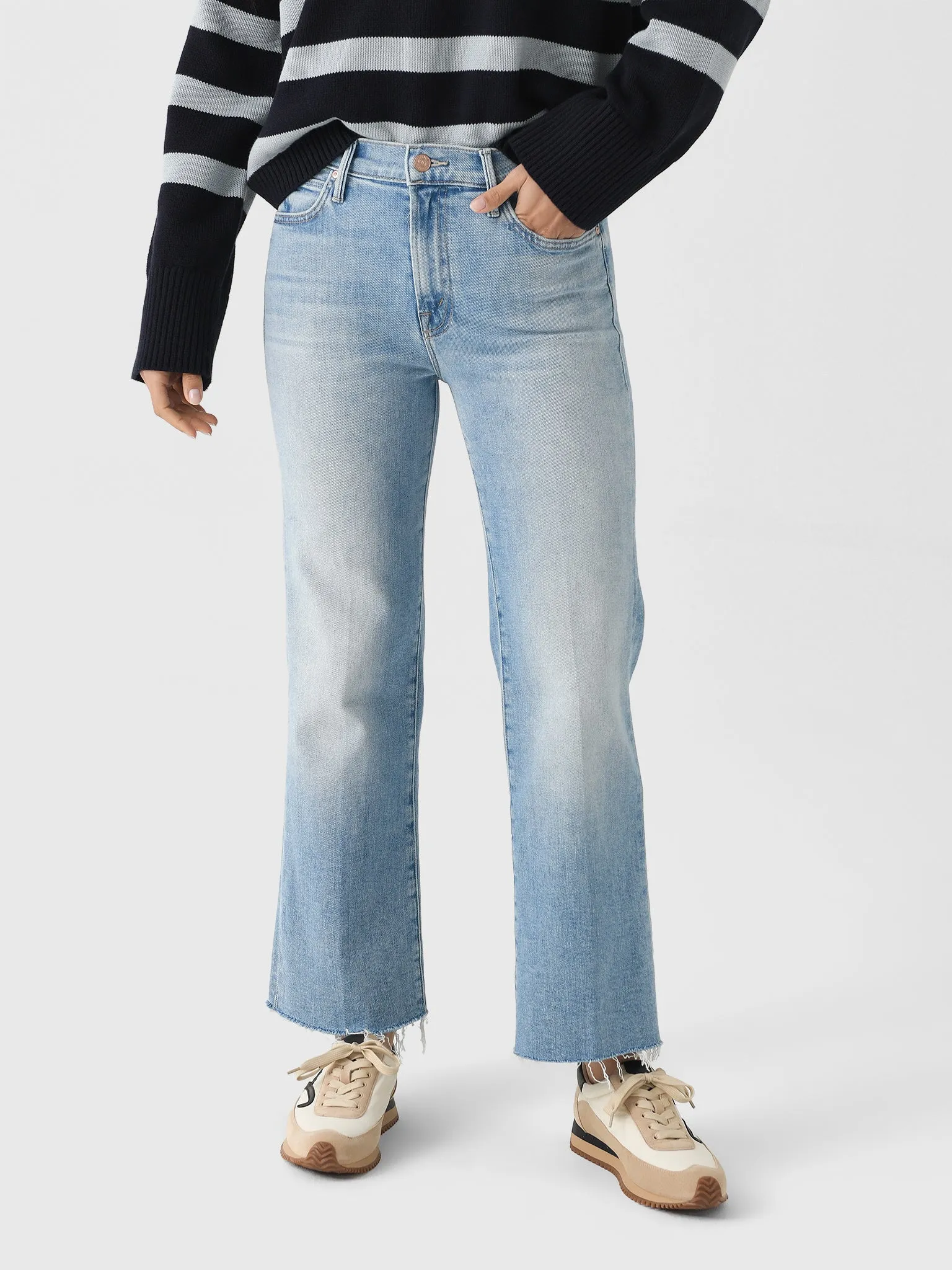 Mother Women's The Kick It Ankle Fray Jean sold by Saint Bernard