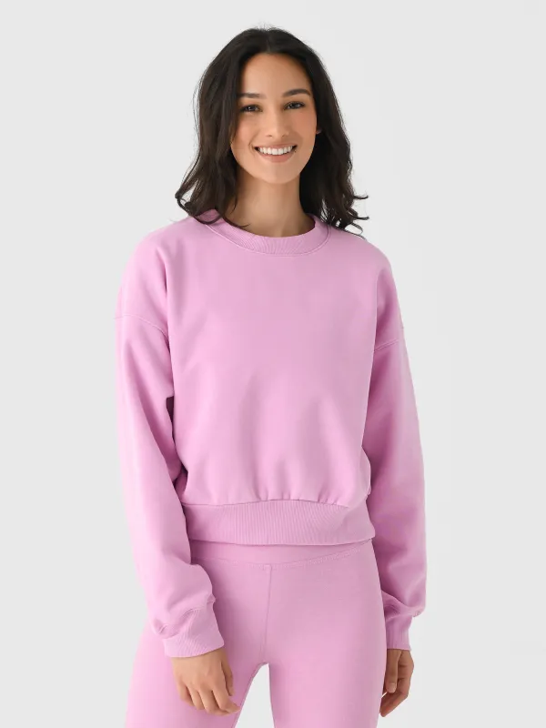 Beyond Yoga Women's LuxeFleece Crewneck Sweatshirt made by Saint Bernard