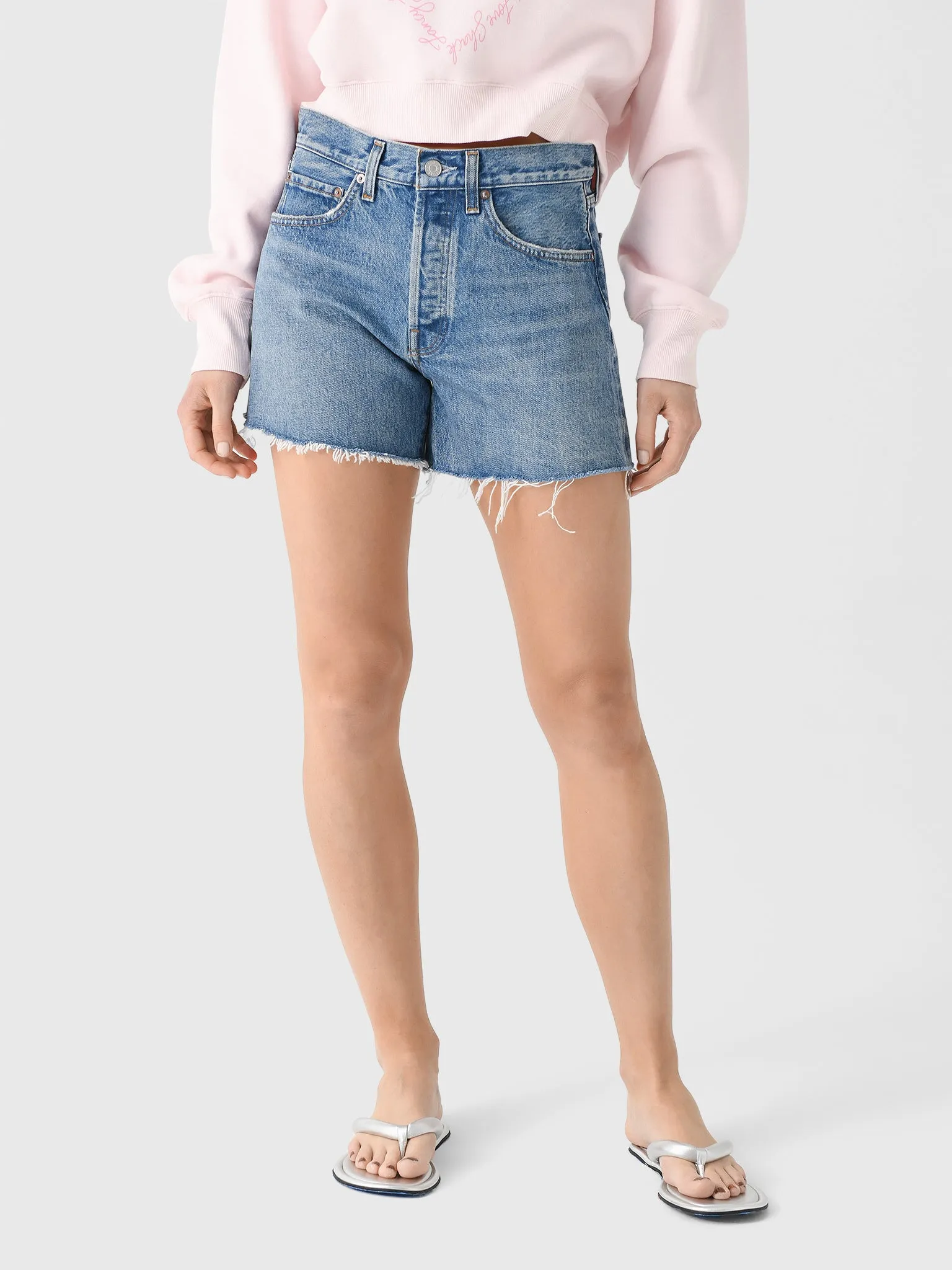 Agolde Women's Parker Long Vintage Short sold by Saint Bernard