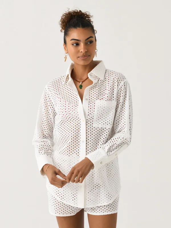 Solid + Striped Women's Eyelet Bronte Button Down made by SOLID & STRIPED
