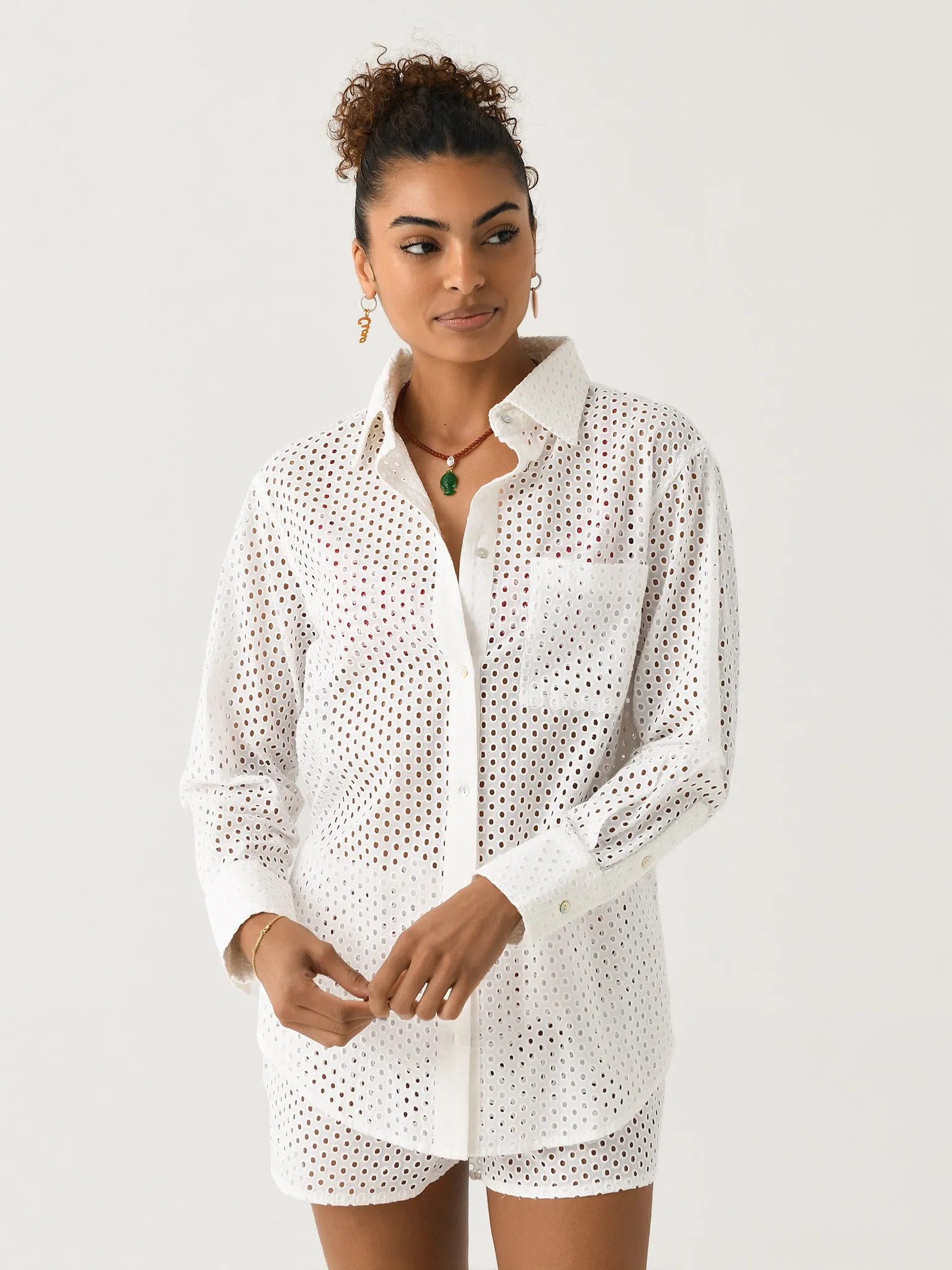 Solid + Striped Women's Eyelet Bronte Button Down sold by Saint Bernard
