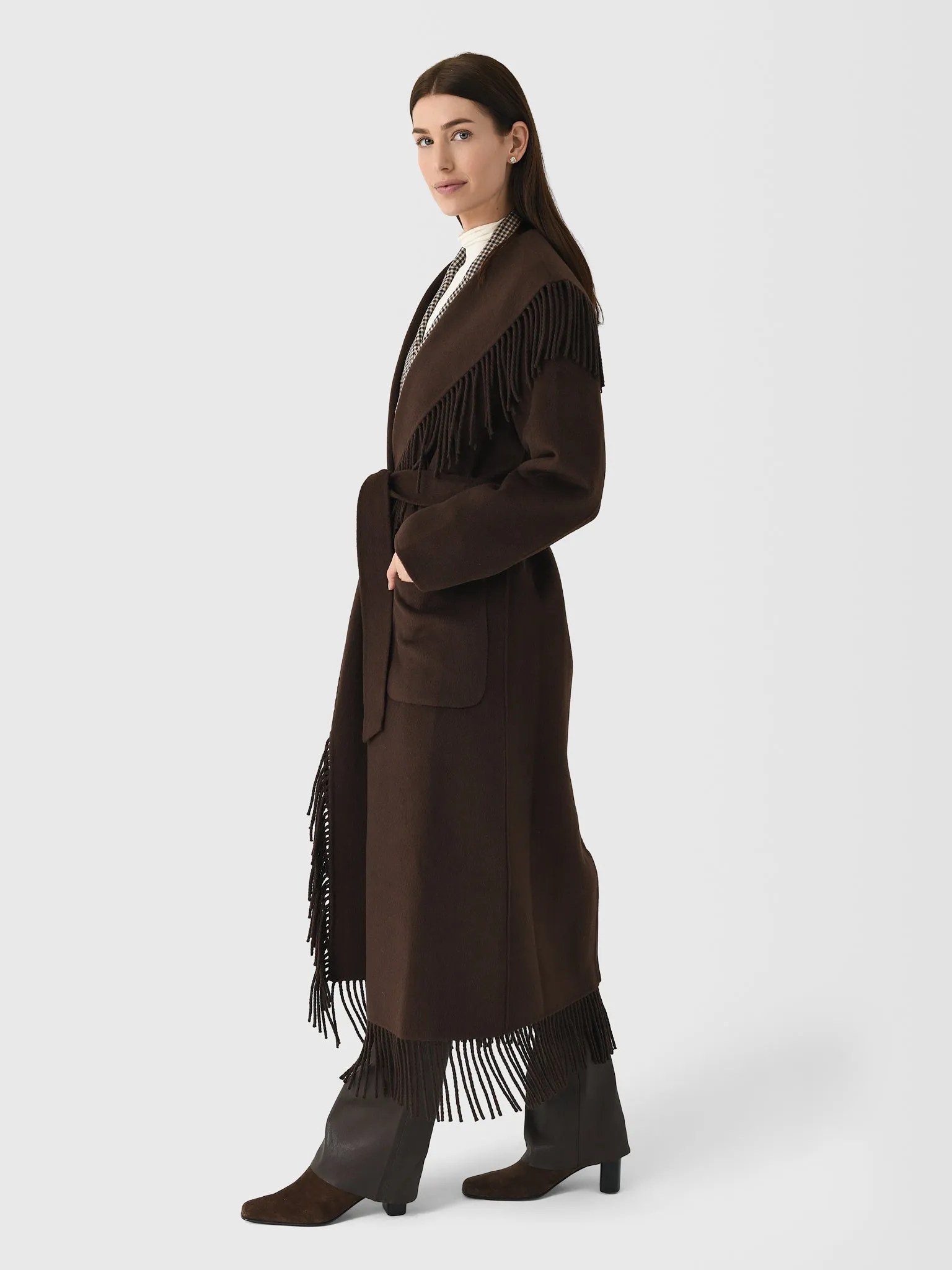 Simkhai Women's Carrie Fringe Robe Coat sold by Saint Bernard product image thumbnail 2