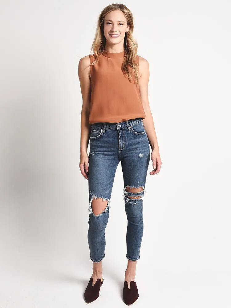 Naked Zebra Mock Neck Curved Hem Top sold by Saint Bernard product image thumbnail 3