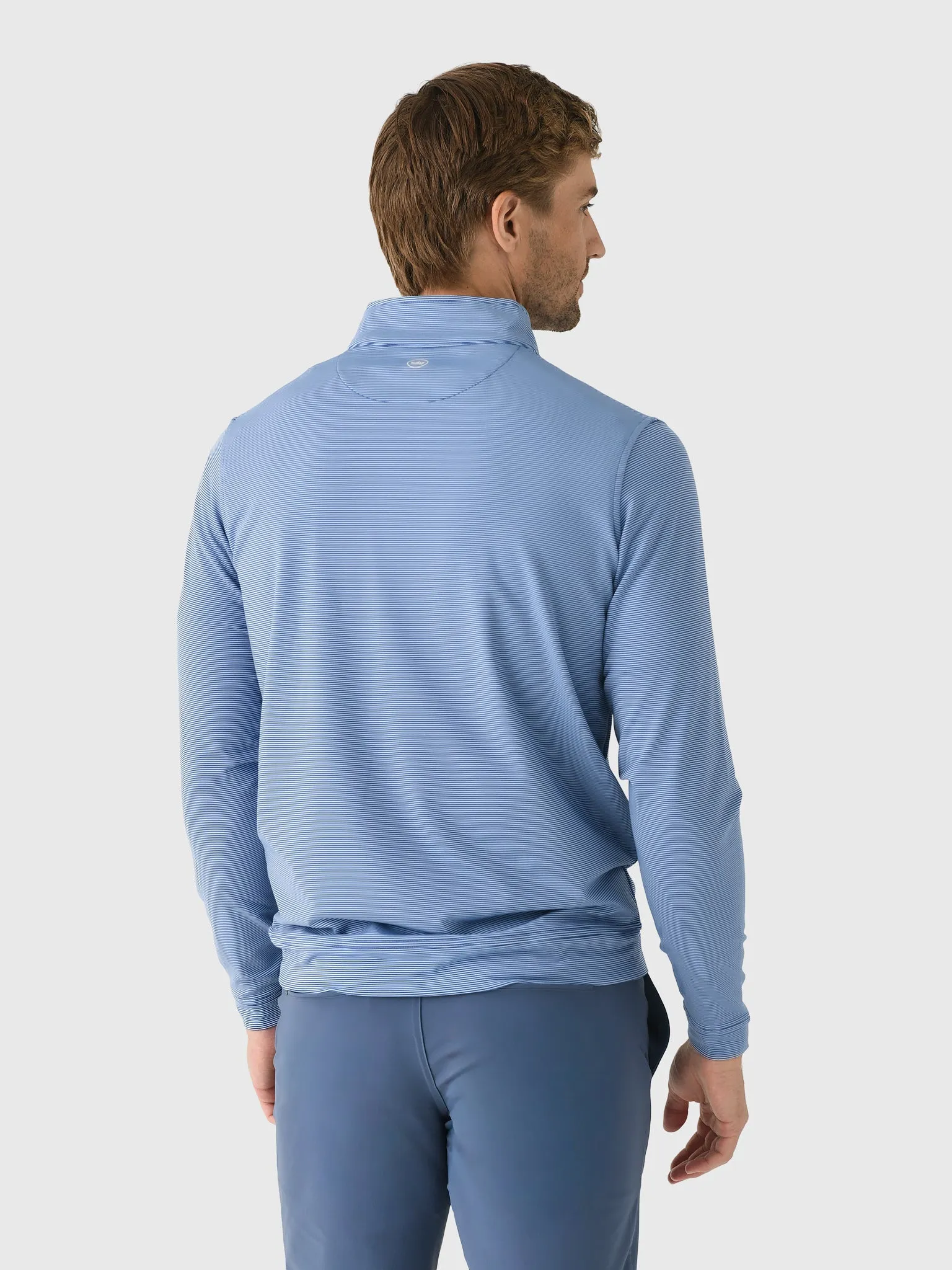 Peter Millar Crown Sport Men's Perth Sugar Stripe Performance Quarter-Zip sold by Saint Bernard product image thumbnail 4