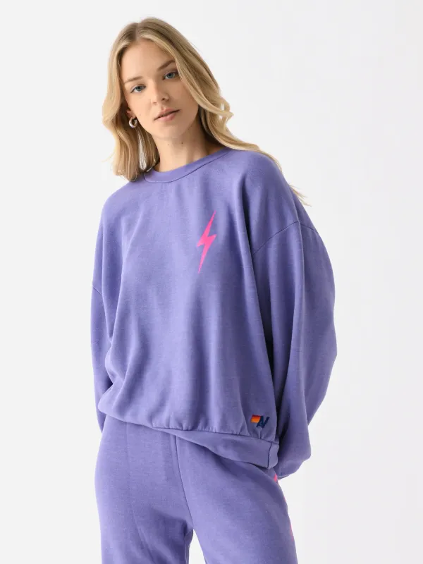 Aviator Nation Women's Bolt 2 Relaxed Crew Sweatshirt made by Aviator Nation