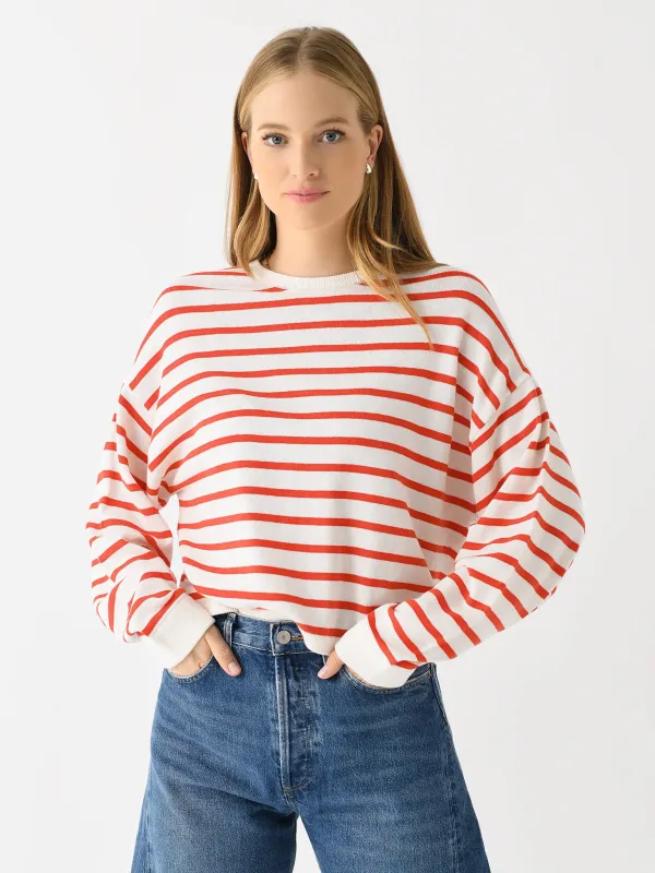 White + Warren Women's Cotton Blend Drop Shoulder Sweater sold by Saint Bernard