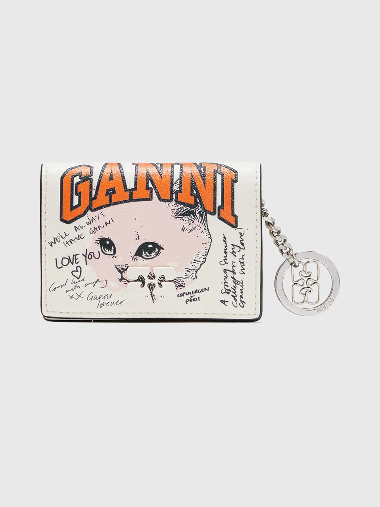 GANNI Kitty Bou Flap Card Holder sold by Saint Bernard