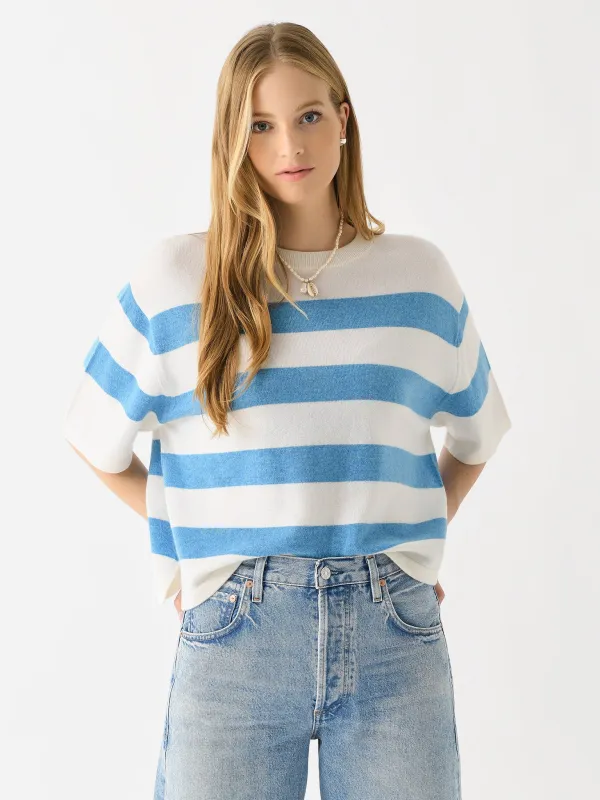 White + Warren Women's Cashmere Striped Easy Tee sold by Saint Bernard