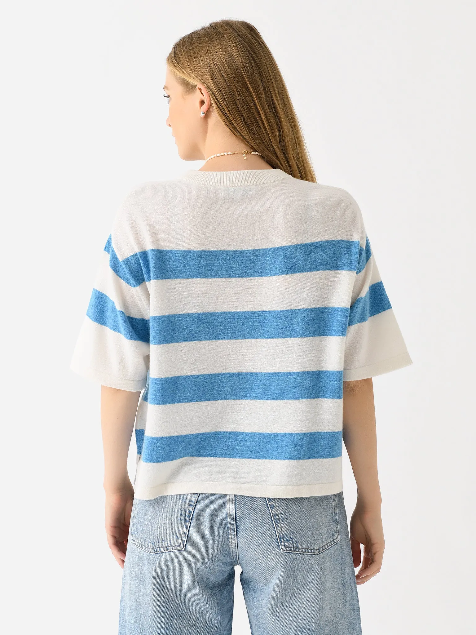 White + Warren Women's Cashmere Striped Easy Tee sold by Saint Bernard product image thumbnail 4