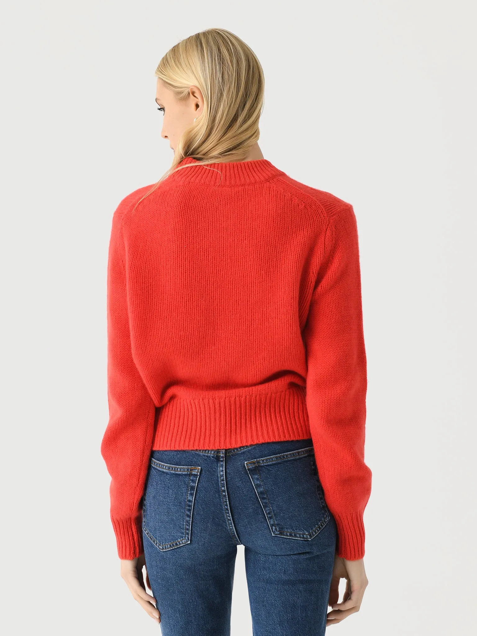 White + Warren Women's Cashmere Wide Rib Trim Crewneck sold by Saint Bernard product image thumbnail 4