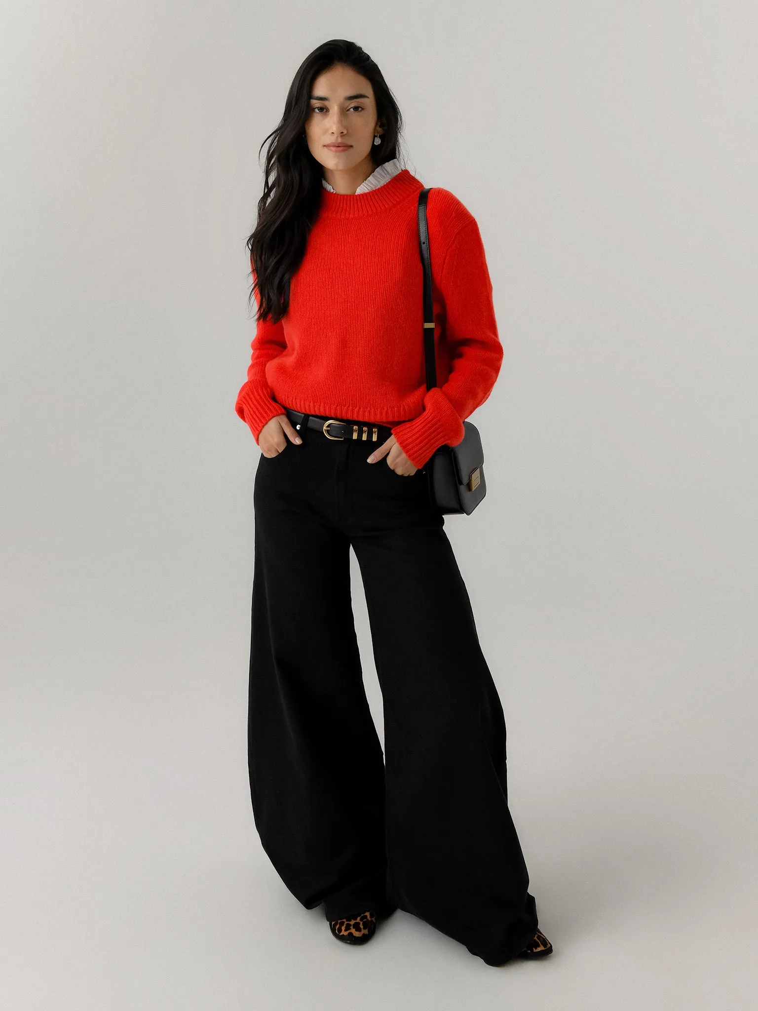 White + Warren Women's Cashmere Wide Rib Trim Crewneck sold by Saint Bernard product image thumbnail 5