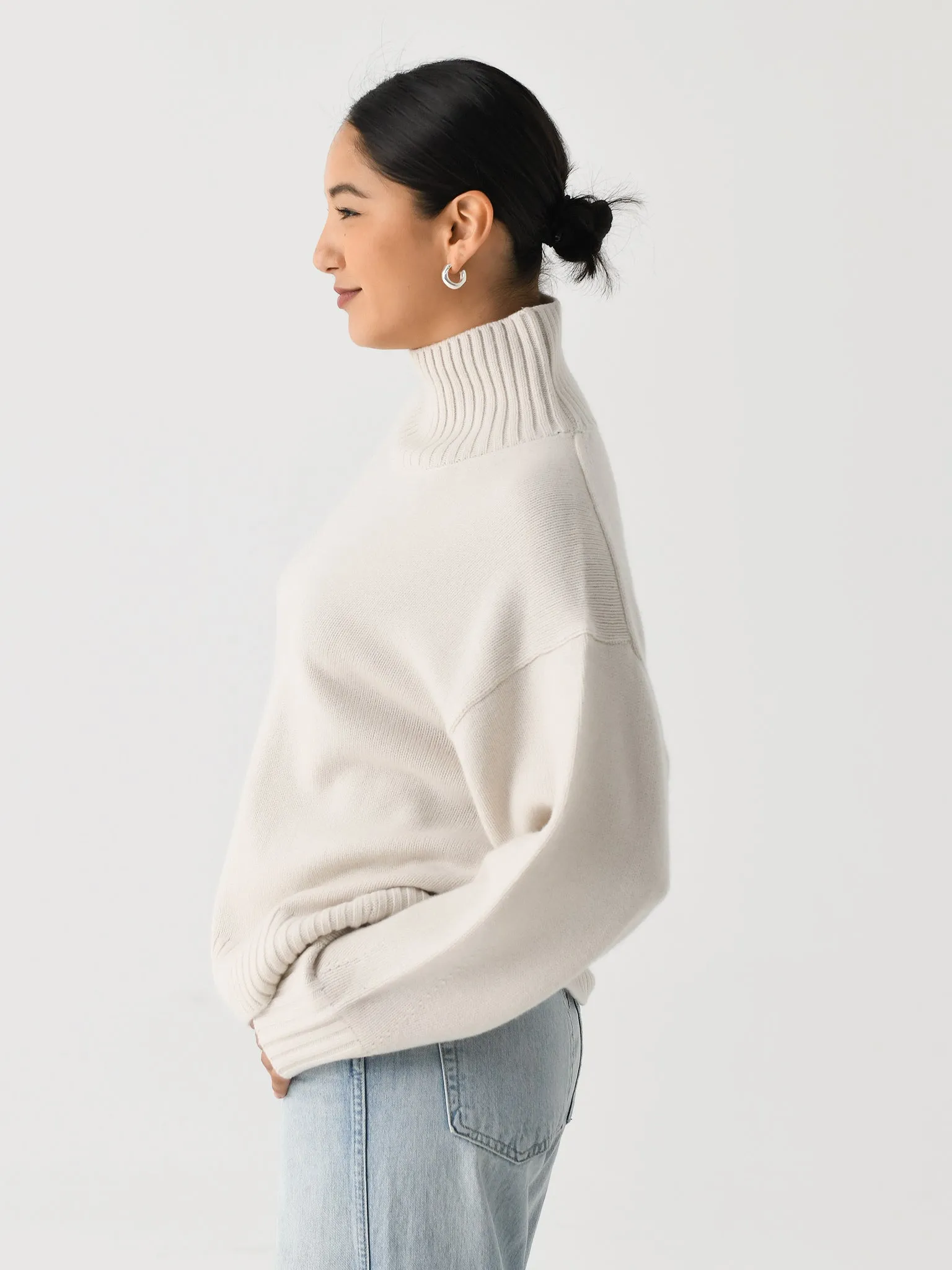 White + Warren Women's Merino Cashmere Standneck sold by Saint Bernard product image thumbnail 3