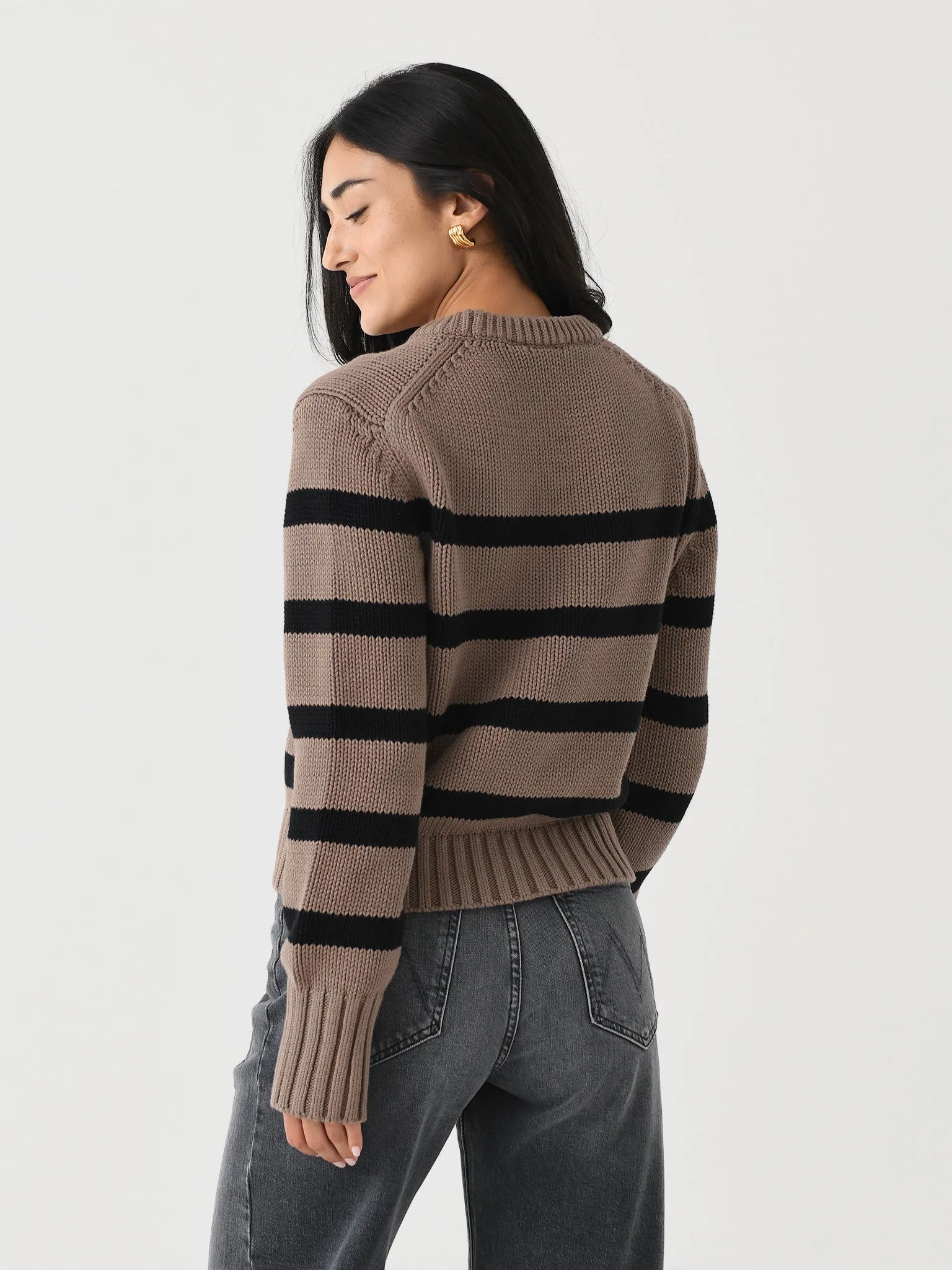White + Warren Women's Organic Cotton Striped Crewneck sold by Saint Bernard product image thumbnail 4