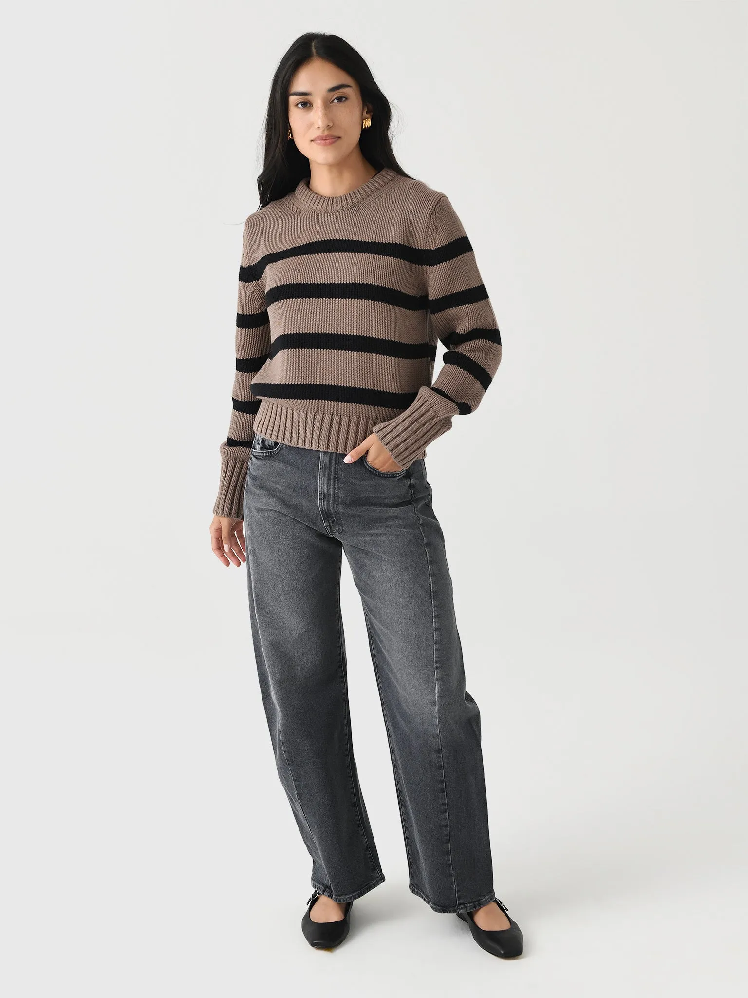 White + Warren Women's Organic Cotton Striped Crewneck sold by Saint Bernard product image thumbnail 2