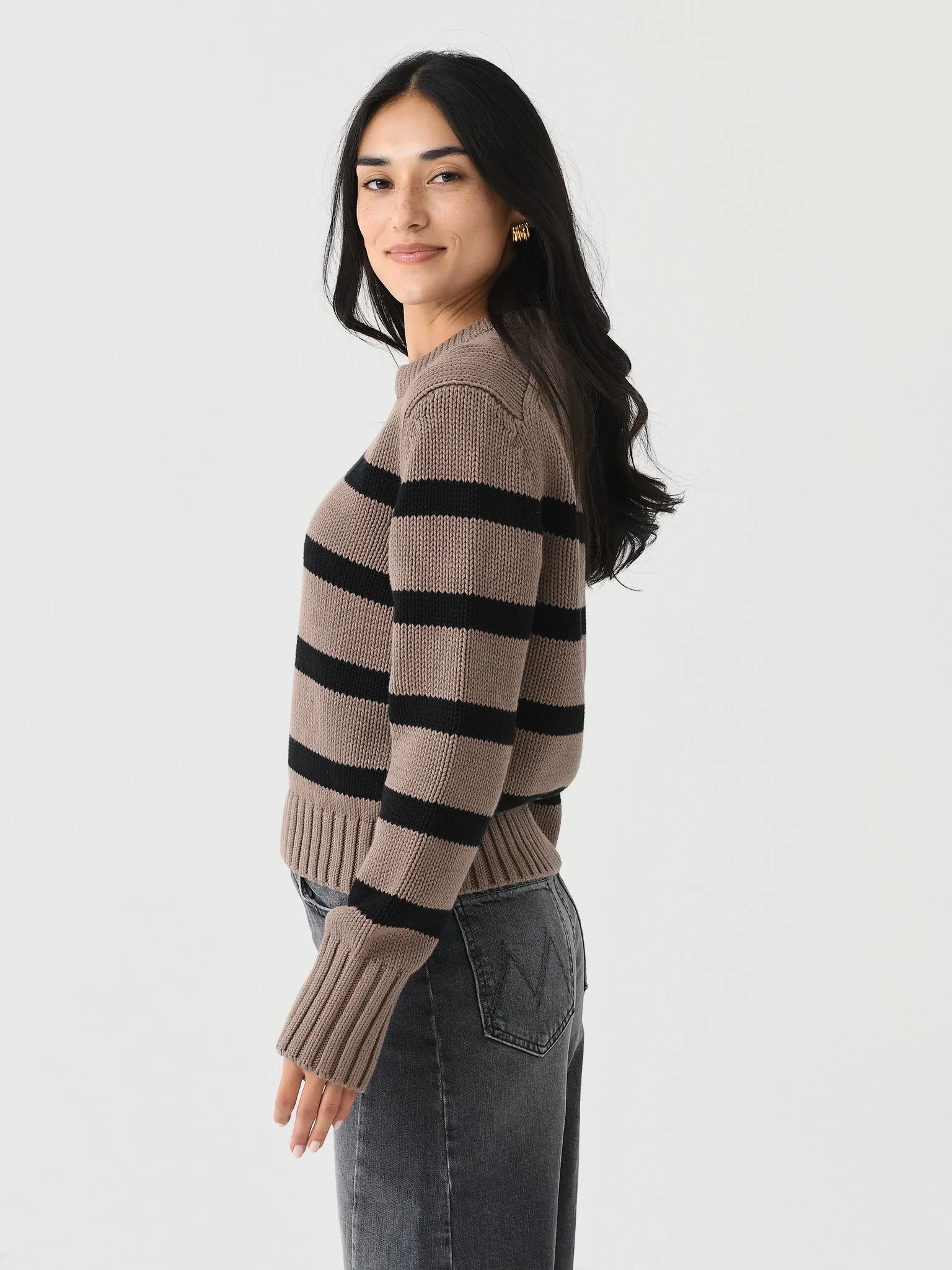 White + Warren Women's Organic Cotton Striped Crewneck sold by Saint Bernard product image thumbnail 3