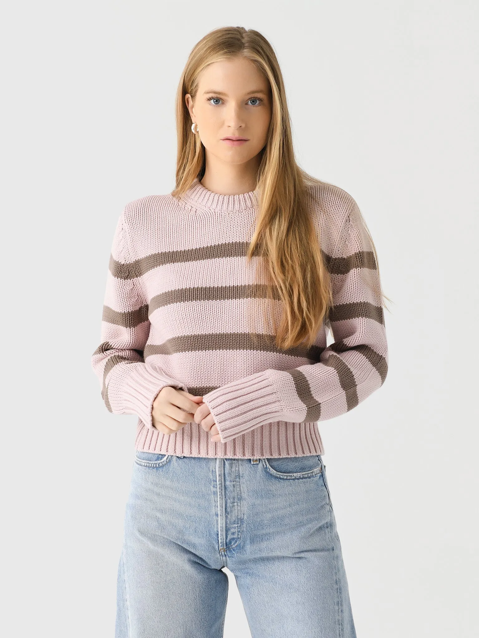White + Warren Women's Organic Cotton Striped Crewneck sold by Saint Bernard product image thumbnail 5