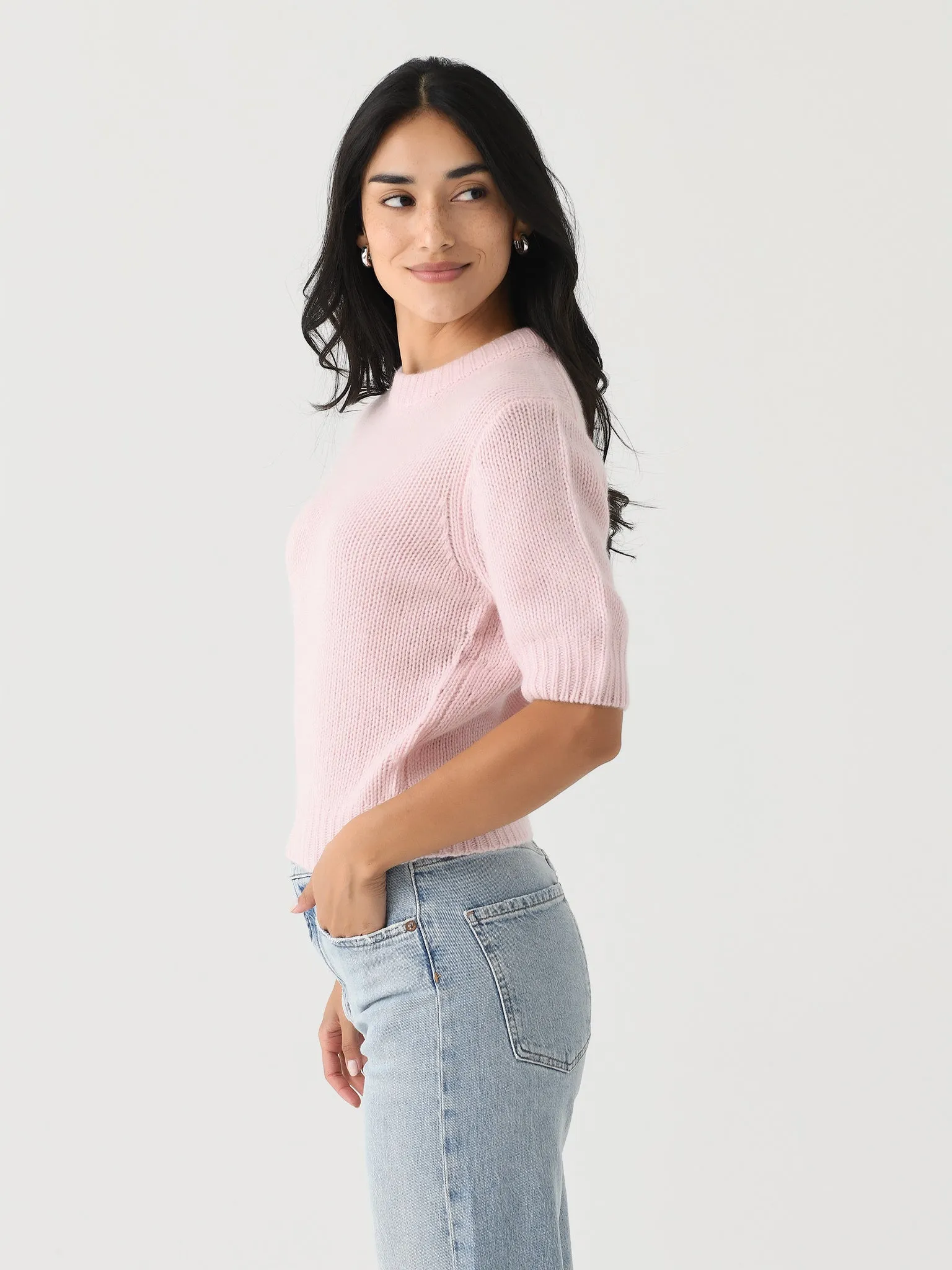 White + Warren Women's Cashmere Puff Sleeve Crewneck sold by Saint Bernard product image thumbnail 3