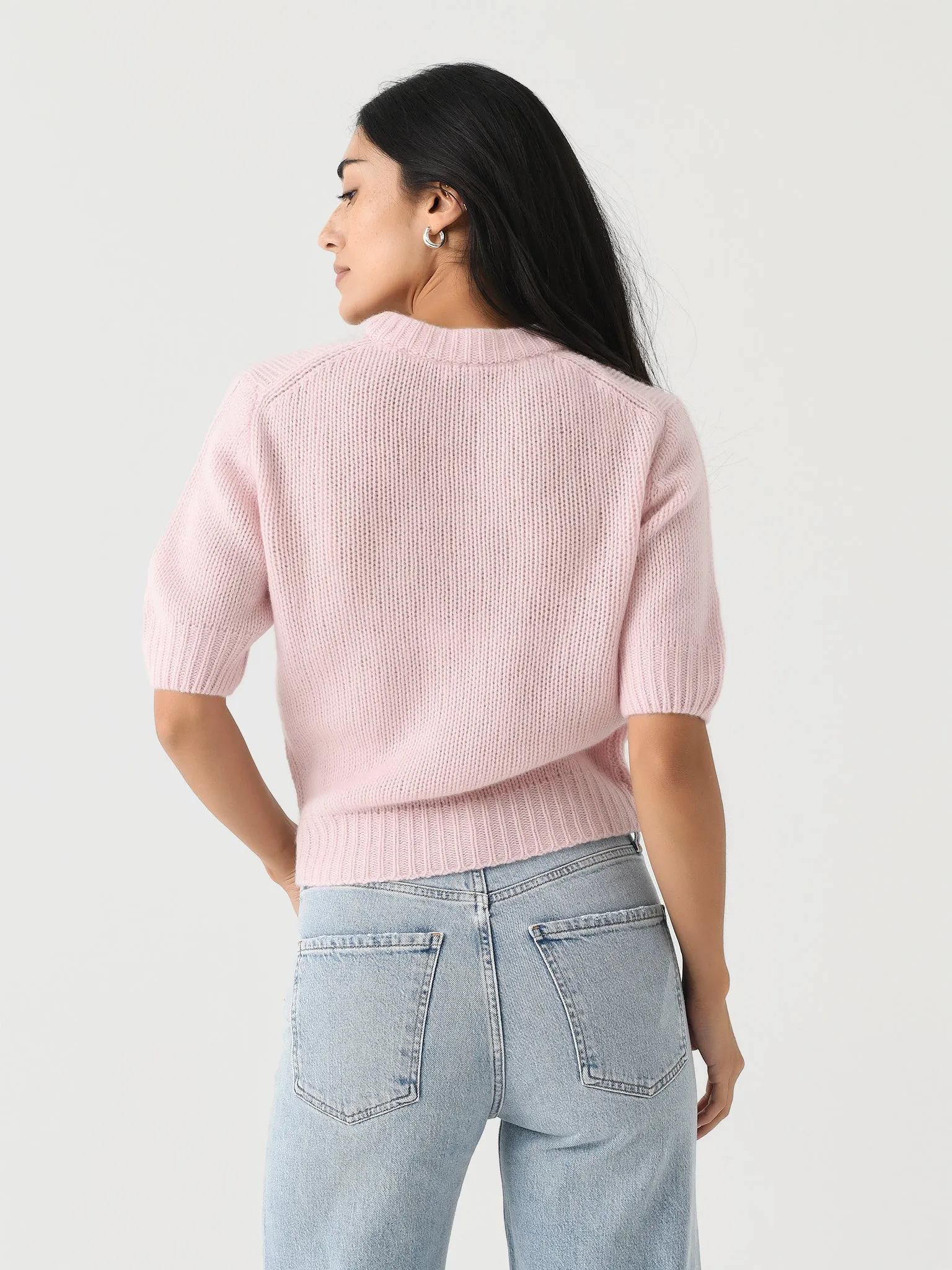White + Warren Women's Cashmere Puff Sleeve Crewneck sold by Saint Bernard product image thumbnail 4