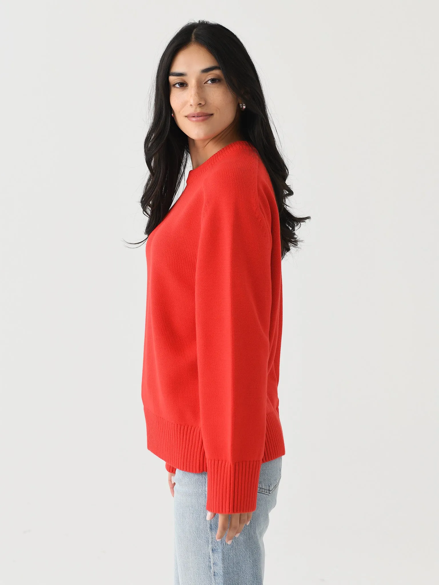 White + Warren Women's Organic Cotton Saddle Sleeve Crewneck sold by Saint Bernard product image thumbnail 3