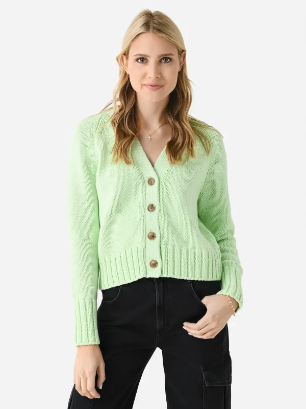 White + Warren Women's Cotton Rope Button Cardigan made by White + Warren