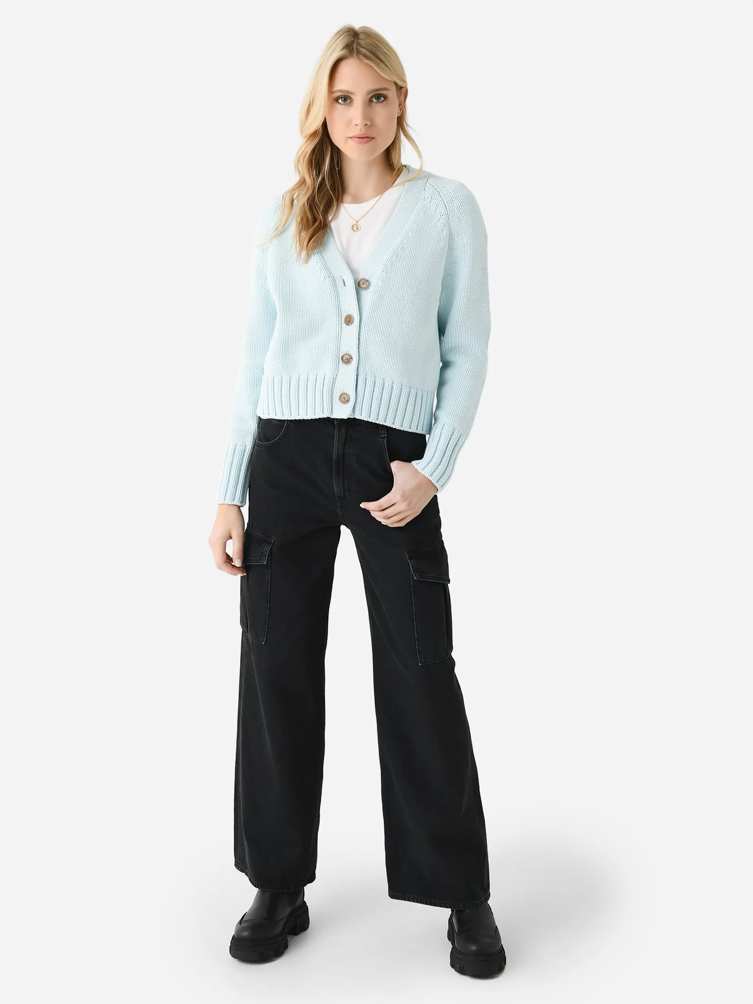 White + Warren Women's Cotton Rope Button Cardigan sold by Saint Bernard product image thumbnail 4