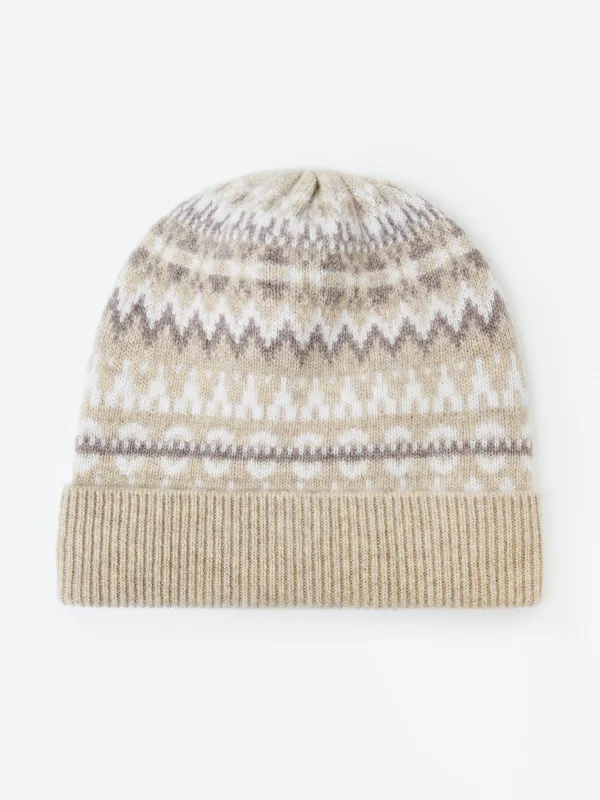 White + Warren Women's Cashmere Fair Isle Beanie made by White + Warren