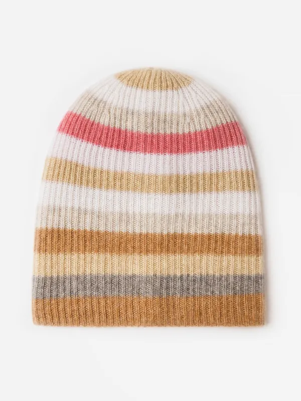 White + Warren Women's Cashmere Striped Beanie made by White + Warren