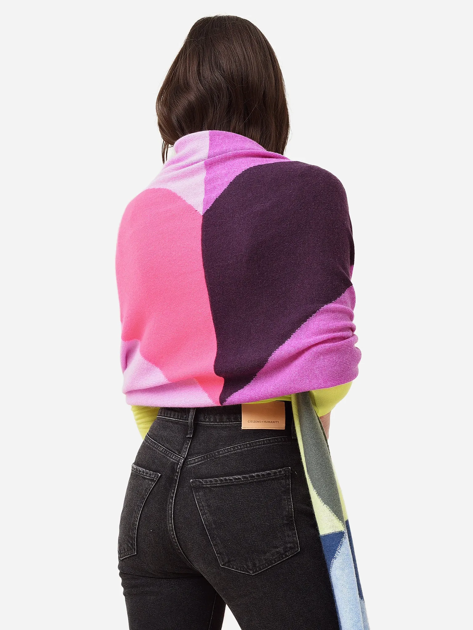 White + Warren Women's Cashmere Colorblock Heart Scarf sold by Saint Bernard product image thumbnail 3