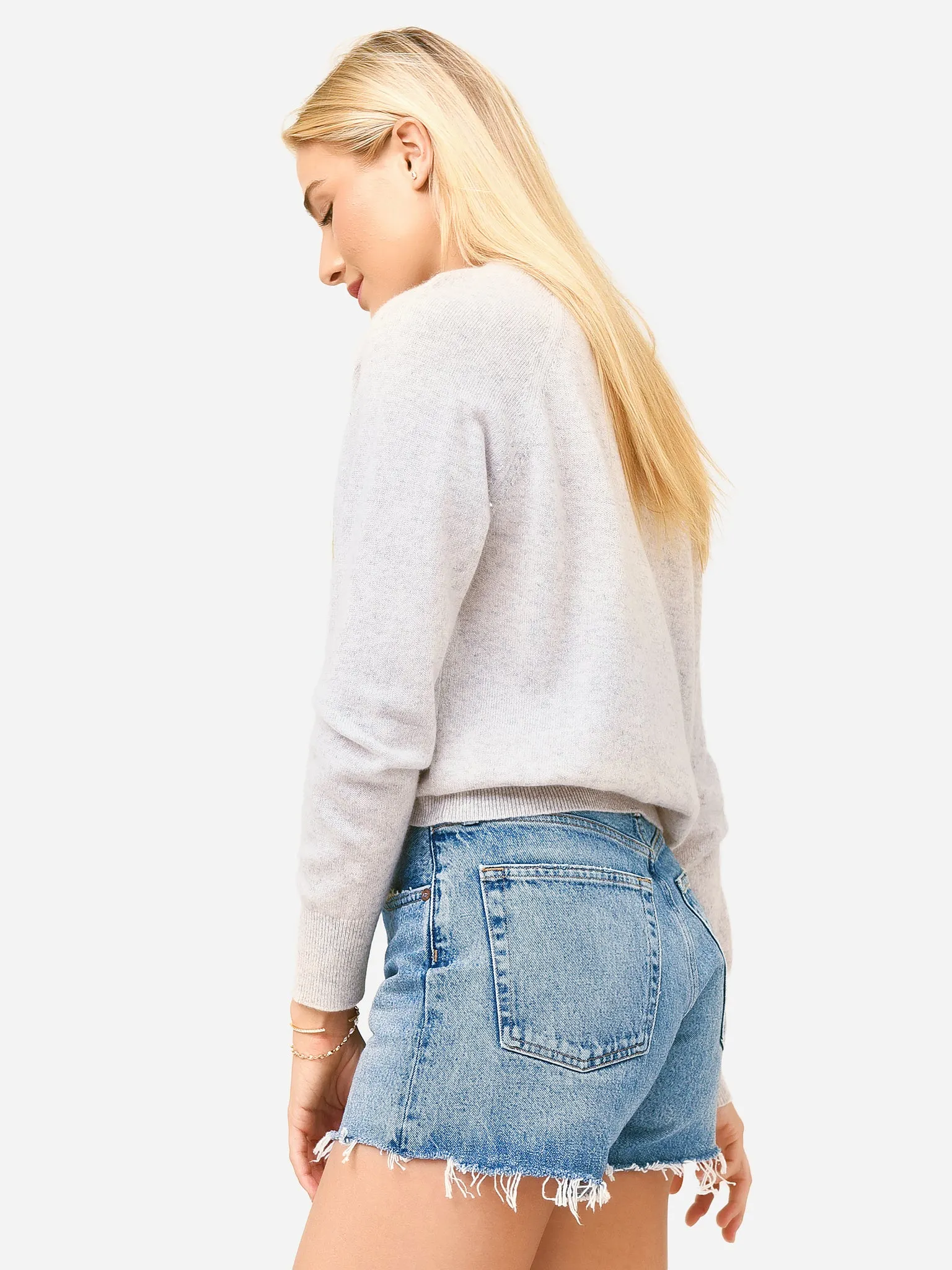 White + Warren Women's Cashmere Happy Sweater sold by Saint Bernard product image thumbnail 3