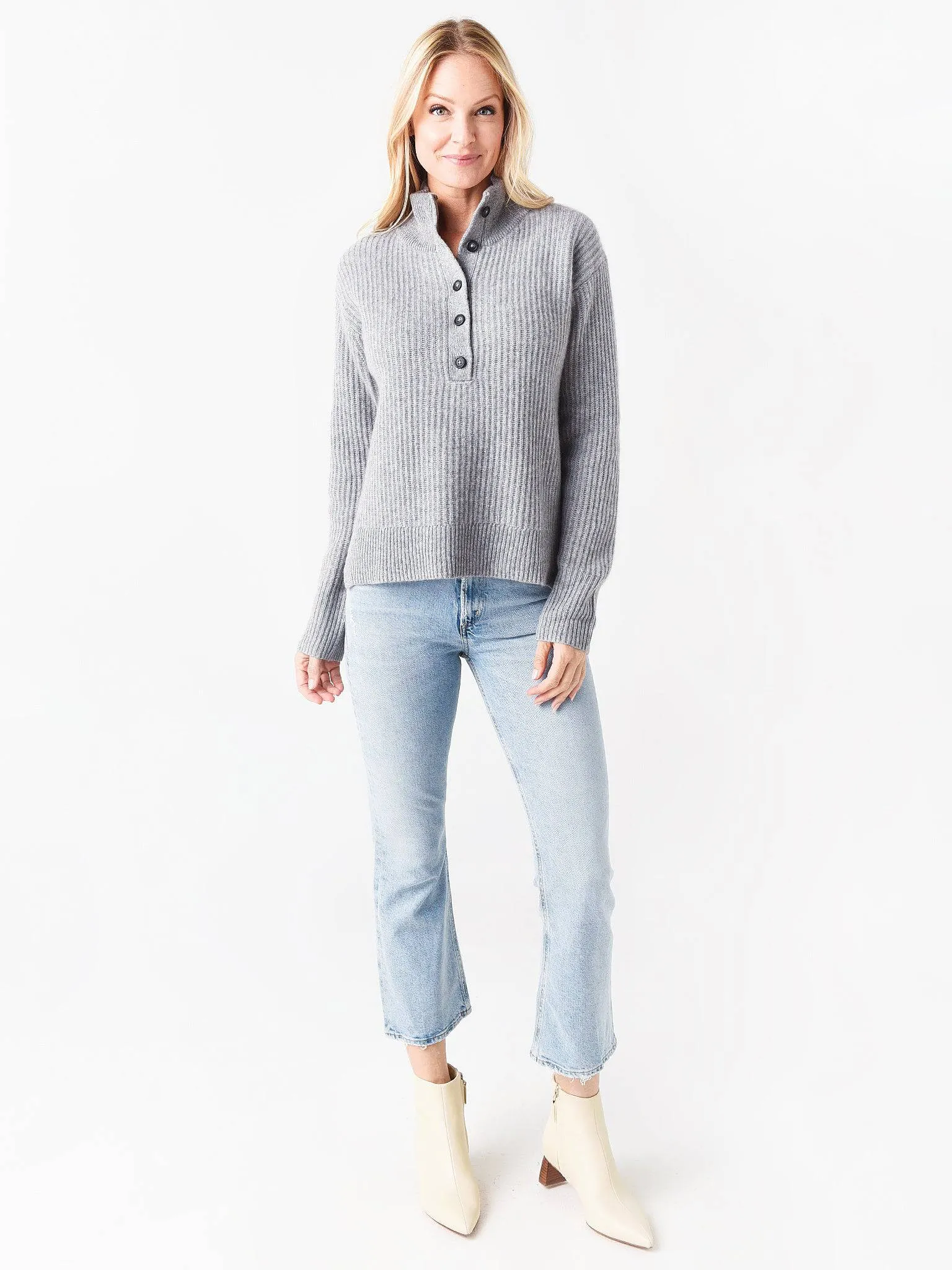 White + Warren Women's Stand Neck Cashmere Sweater sold by Saint Bernard product image thumbnail 2