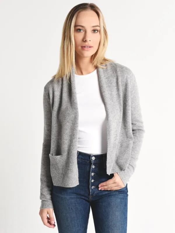 White+Warren Cashmere Shrunken Pocket Cardigan sold by Saint Bernard
