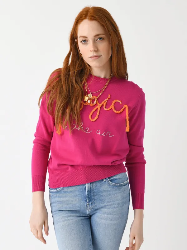 Lingua Franca Women's Magic In The Air Crewneck Sweater made by Lingua Franca NYC