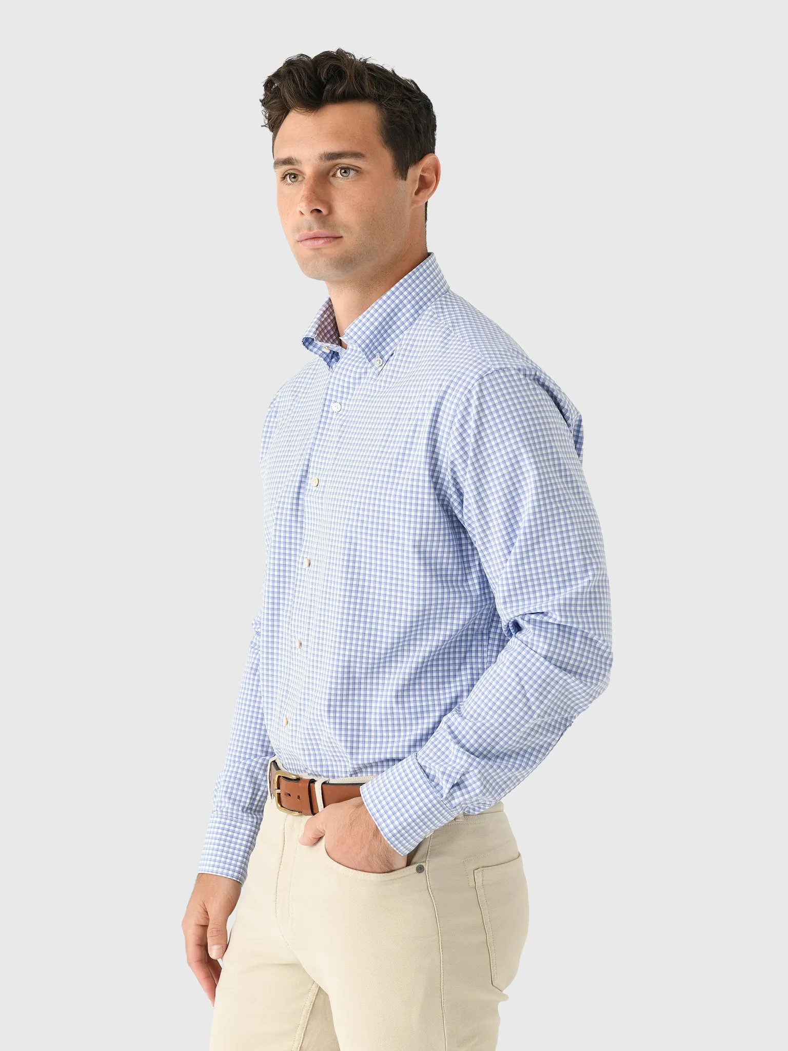 Peter Millar Crown Crafted Men's Mitchell Performance Poplin Sport Shirt sold by Saint Bernard product image thumbnail 3