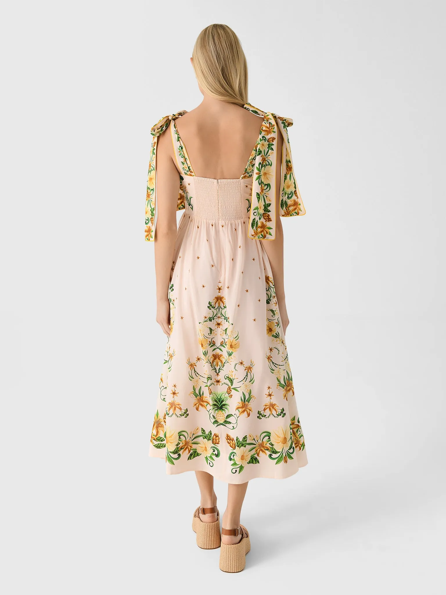 Farm Rio Women's Botanical Beauty Laces Cup Midi Dress sold by Saint Bernard product image thumbnail 3