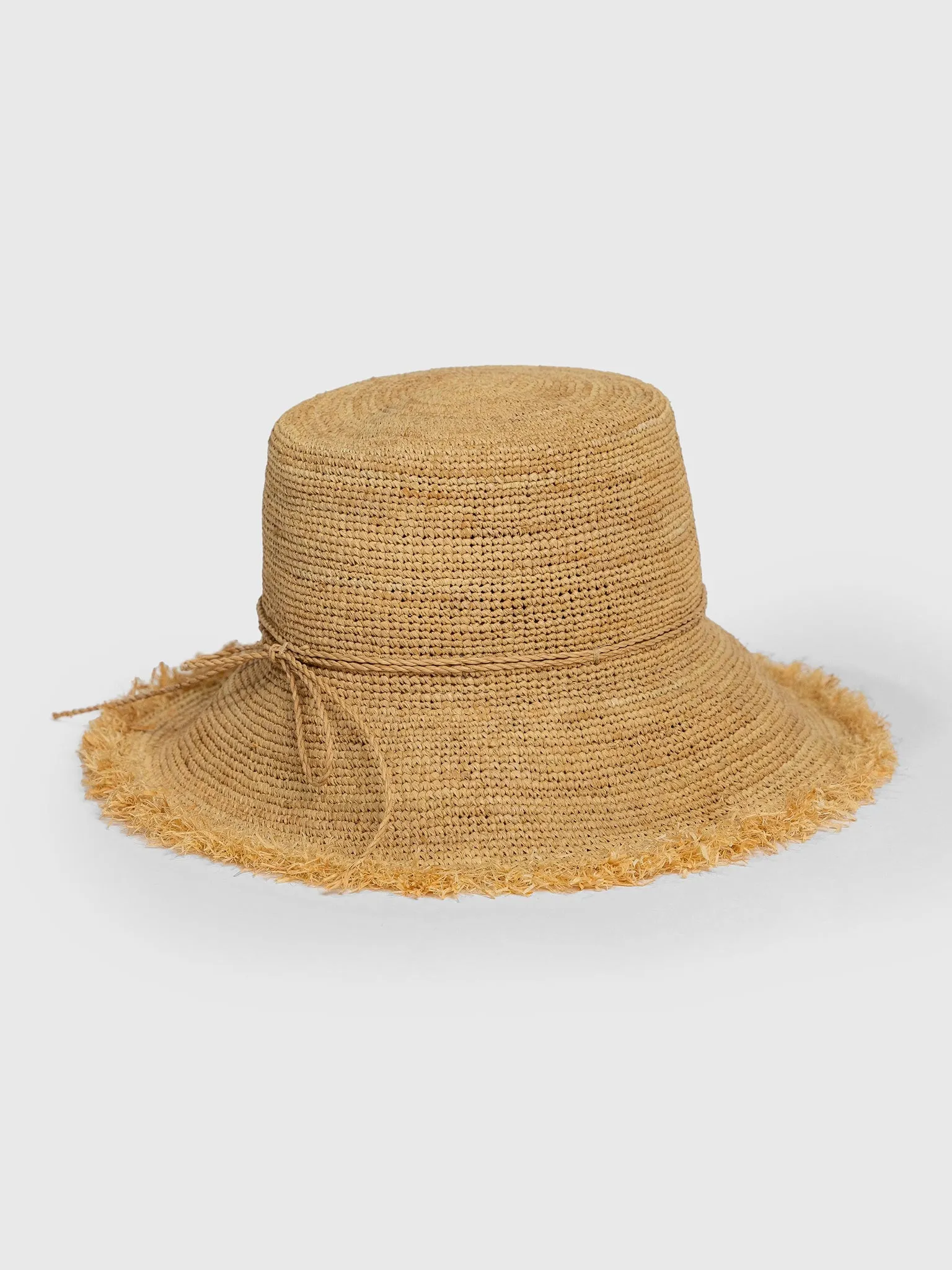 Hat Attack Women's Packable Raffia Bucket Hat sold by Saint Bernard