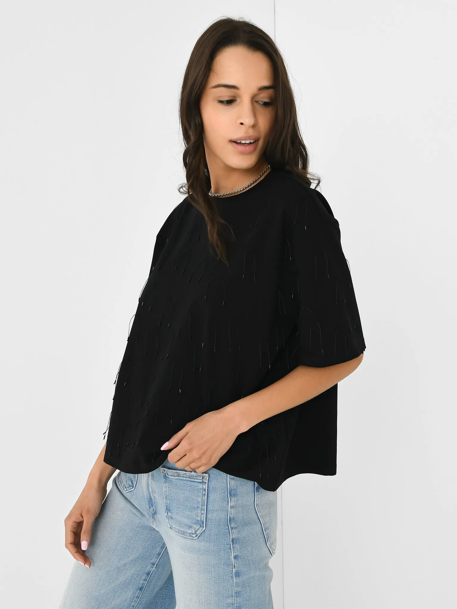 Simkhai Women's Amaru Embellished Tee sold by Saint Bernard product image thumbnail 4