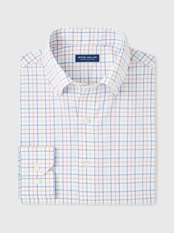 Peter Millar Crown Crafted Men's Baker Performance Poplin Sport Shirt sold by Saint Bernard