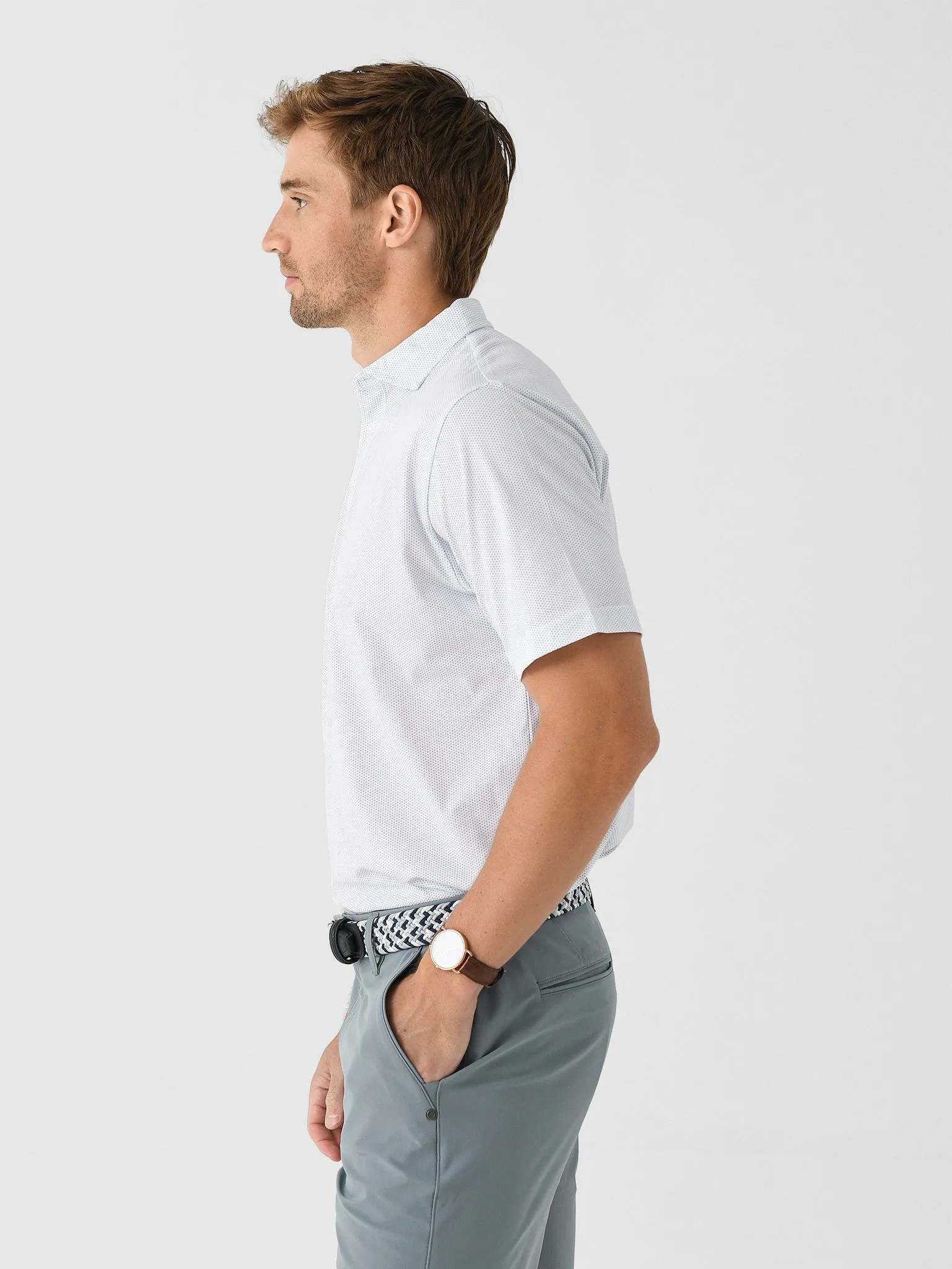 Peter Millar Crown Men's Polka Dot Crown Comfort Polo sold by Saint Bernard product image thumbnail 3