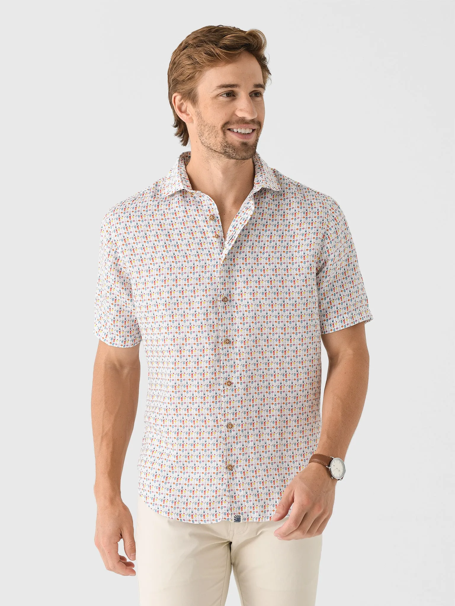 Johnnie-O Men's 5 O'Clock Somewhere Hangin' Out Button-Down Shirt sold by Saint Bernard