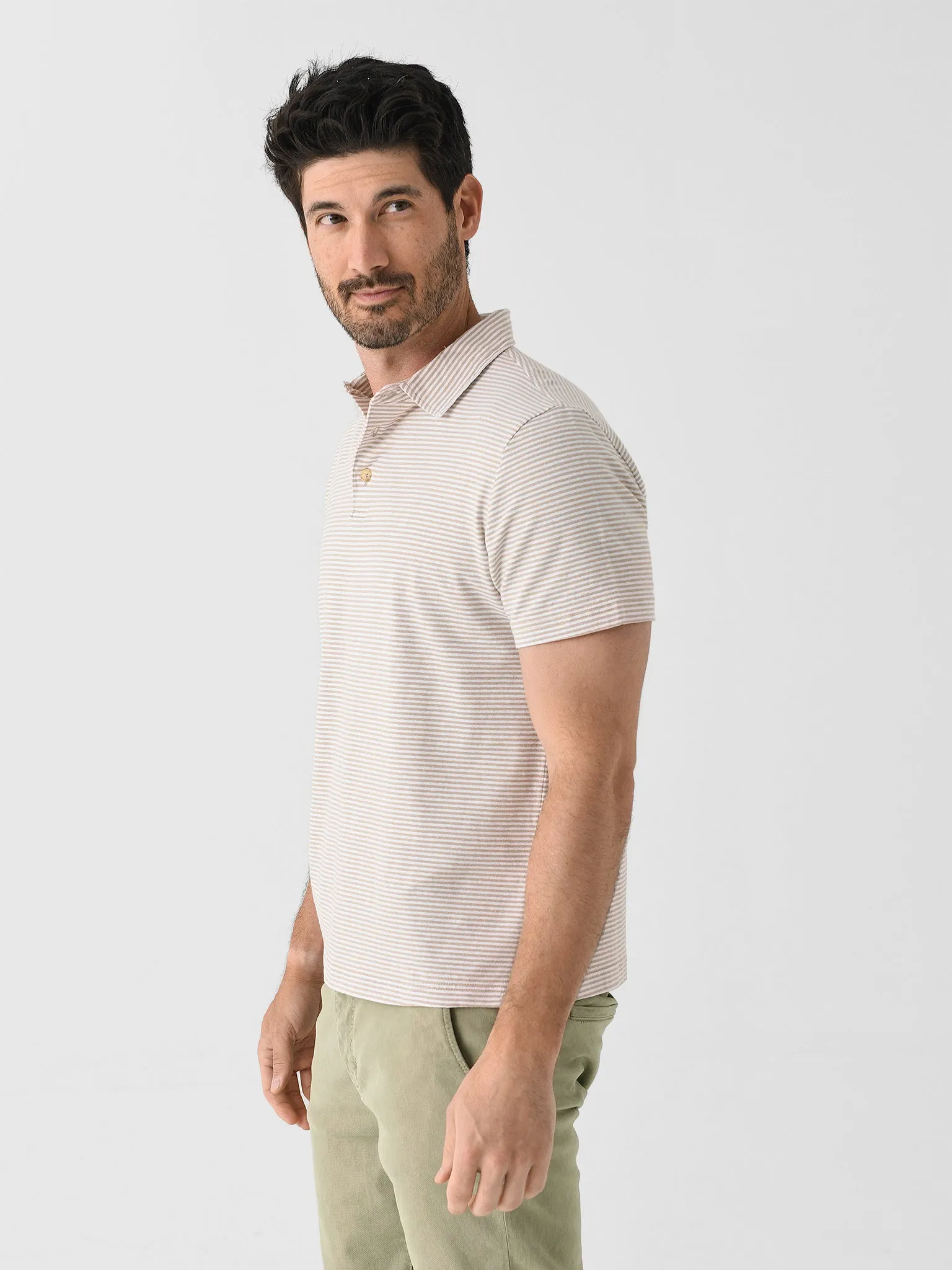Southern Tide Men's Linen Cotton Sandwave Polo sold by Saint Bernard product image thumbnail 3