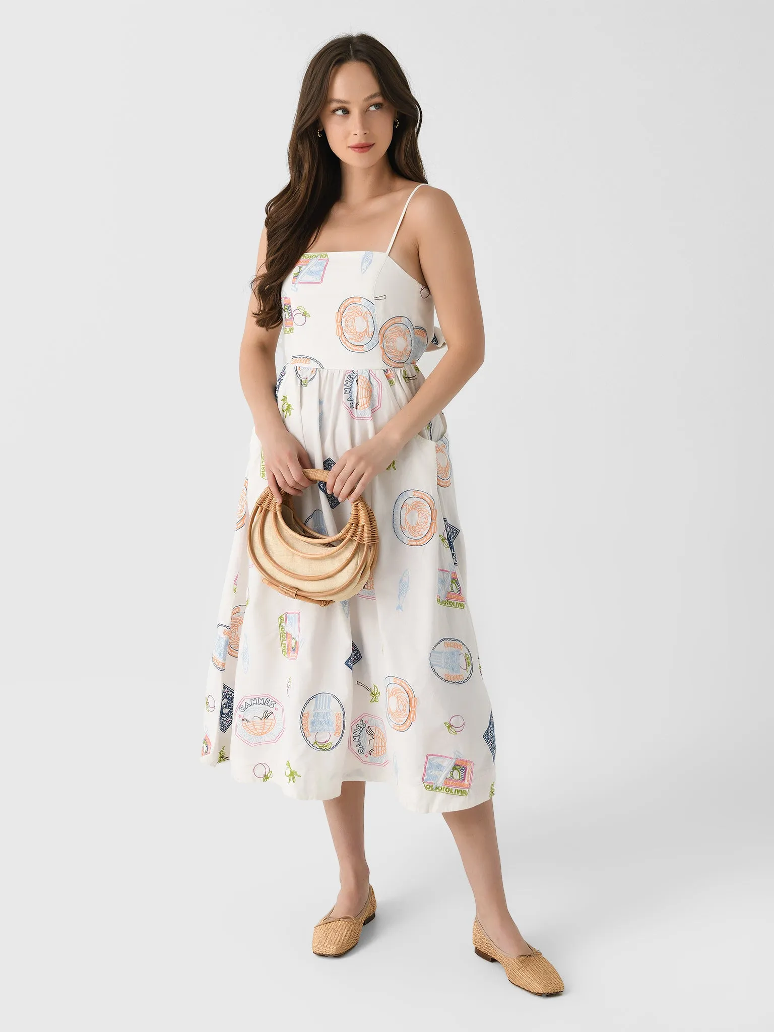 Damson Madder Women's Peaches Midi Apron Dress sold by Saint Bernard