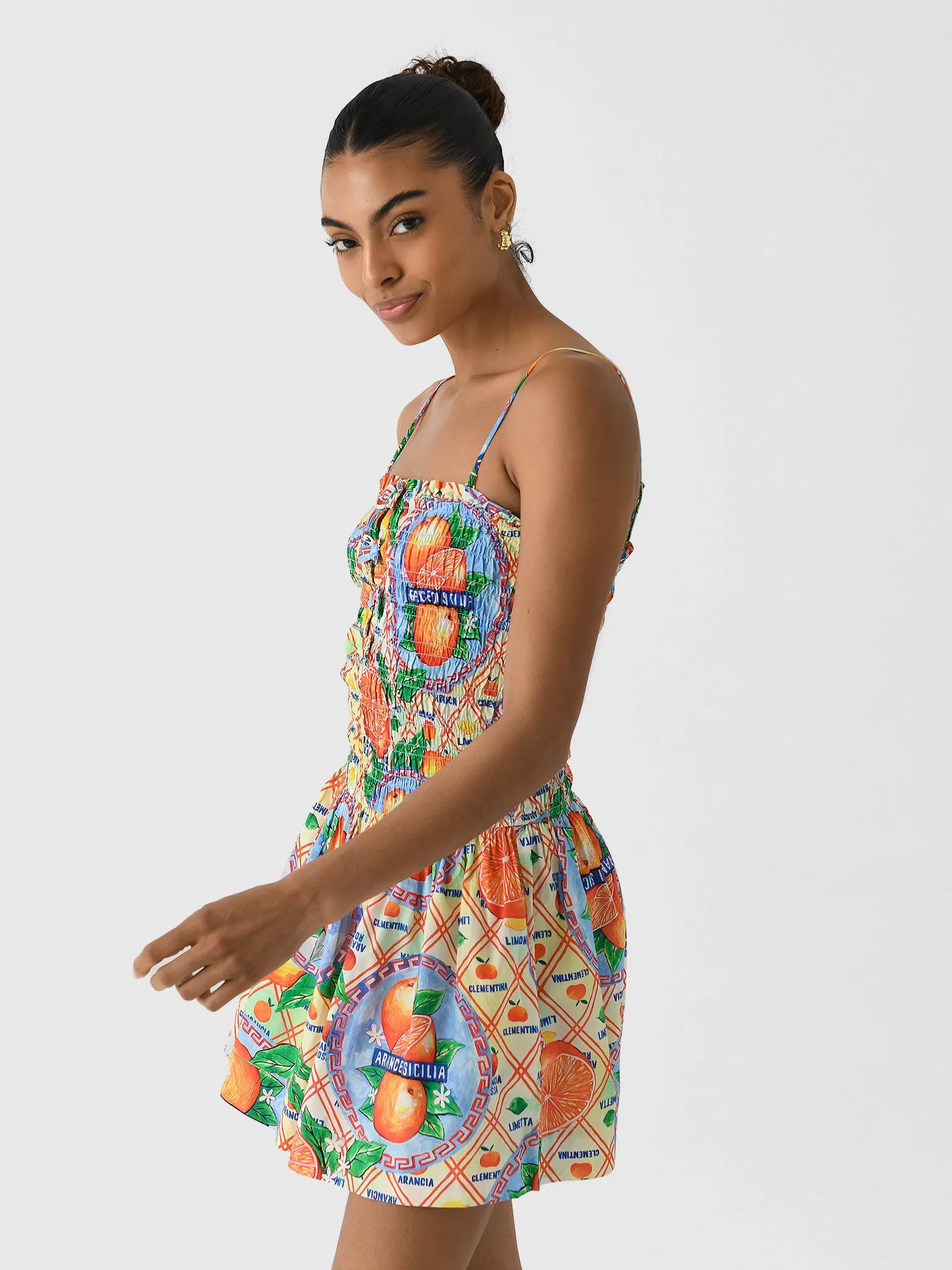 Damson Madder Women's Fleur Shirred Mini Dress sold by Saint Bernard product image thumbnail 3