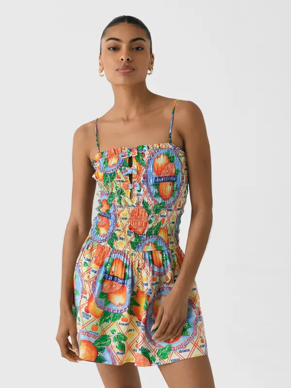 Damson Madder Women's Fleur Shirred Mini Dress sold by Saint Bernard