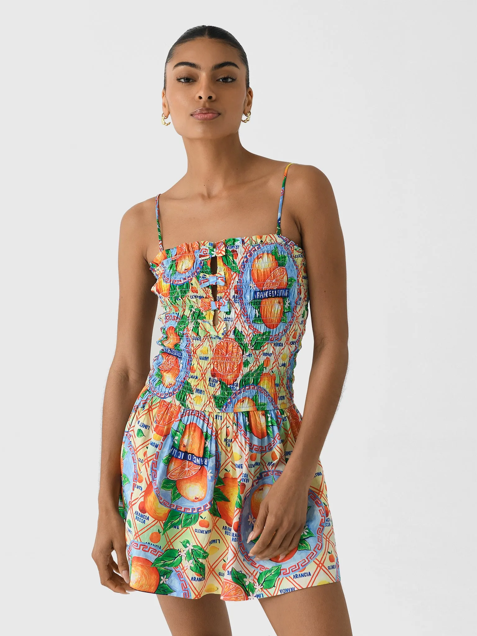 Damson Madder Women's Fleur Shirred Mini Dress sold by Saint Bernard