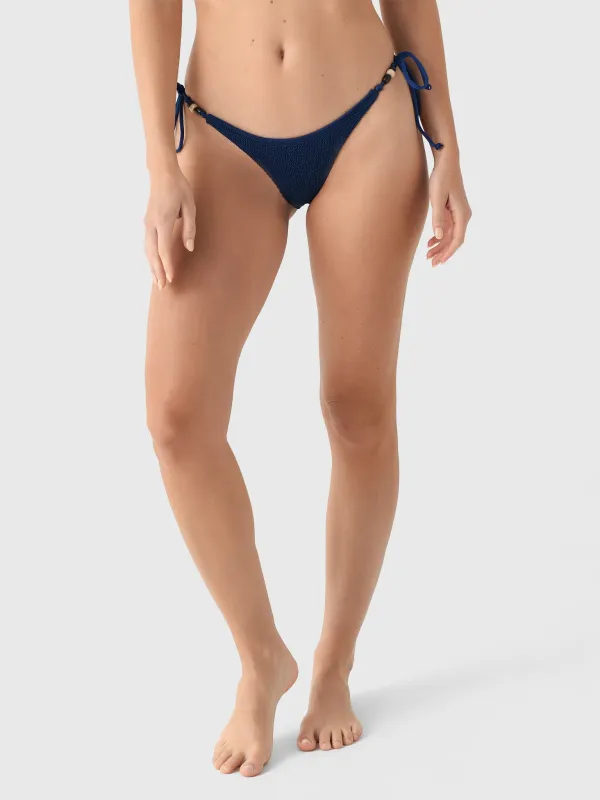 Bond Eye Women's Beaded Tie Side Vista Brief Bikini Bottom made by Bond-Eye