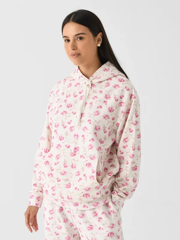 LoveShackFancy Women's Nacova Floral Cotton Hoodie made by LoveShackFancy
