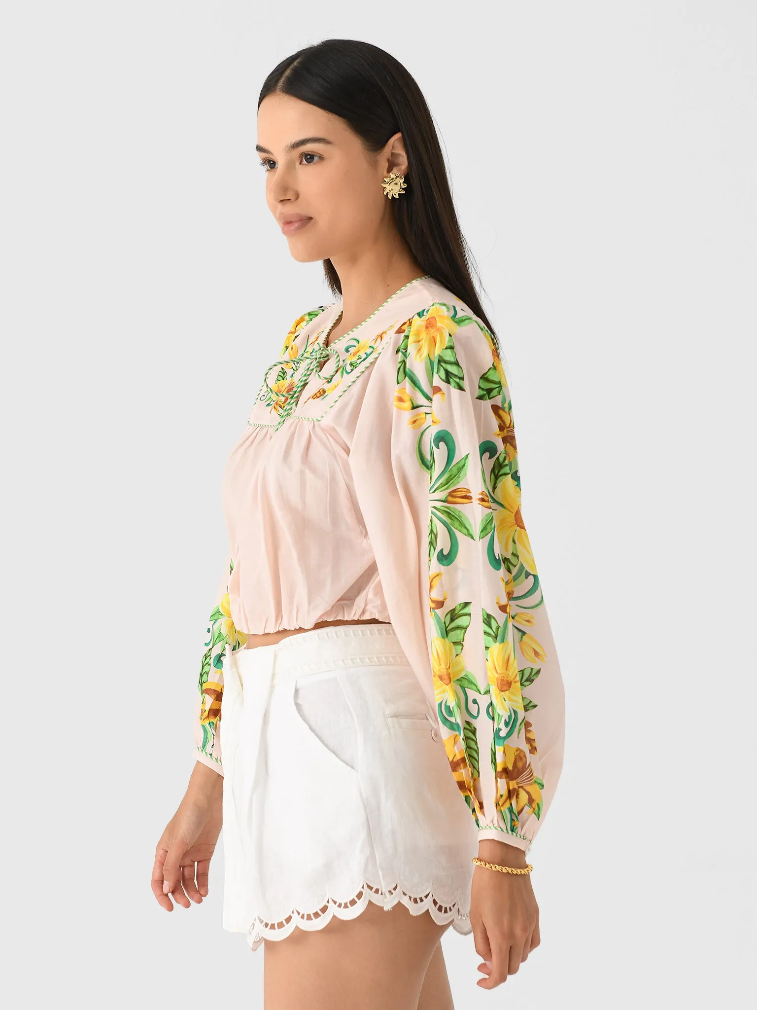 Farm Rio Women's Botanical Beauty Long Sleeve Blouse sold by Saint Bernard product image thumbnail 3