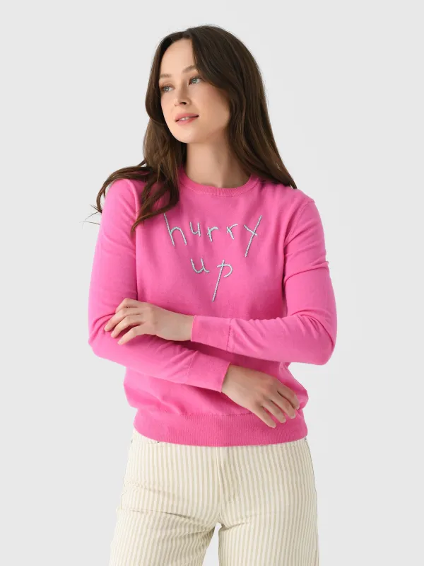 Lingua Franca Women's Hurry Up, Slow Down Crewneck Sweater sold by Saint Bernard