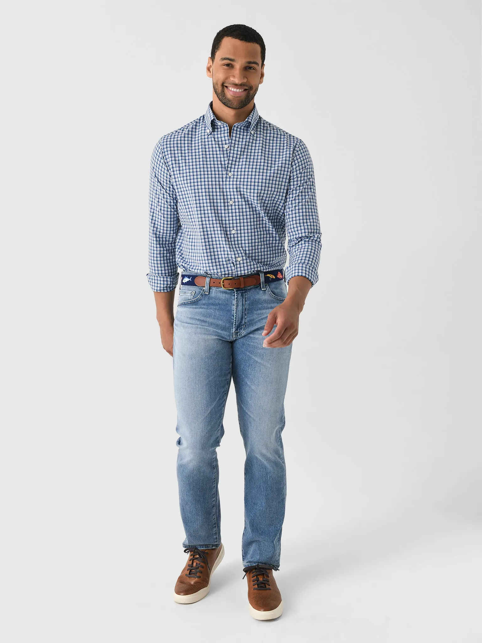 Peter Millar Crown Crafted Men's Davis Performance Poplin Sport Shirt sold by Saint Bernard product image thumbnail 2